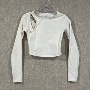 Revolve Le Ore - Fiori Asymmetrical Long Sleeve Top in Canvas Size S